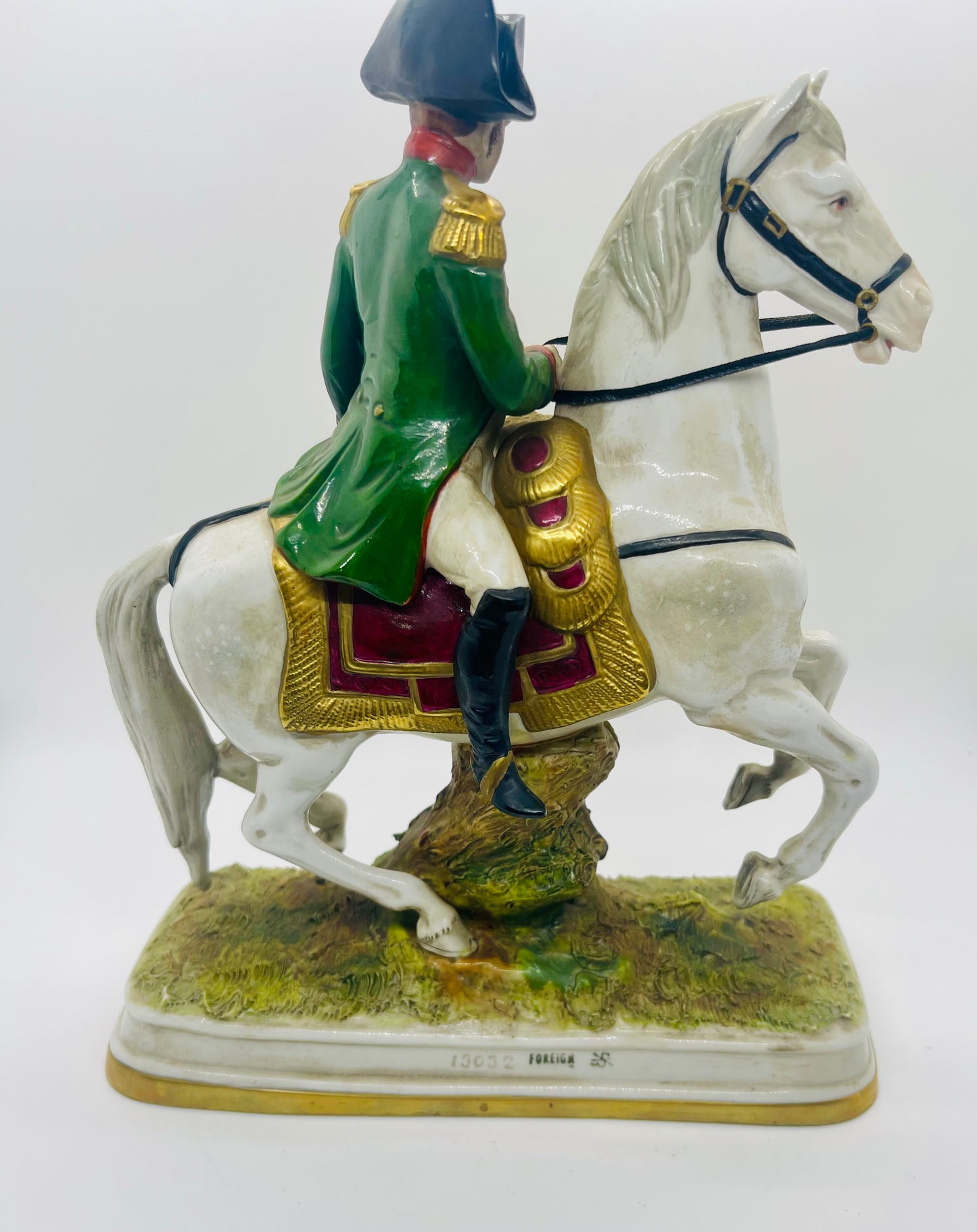 Scheibe-Alsbach Hand Painted Porcelain Figurine NAPOLEON Soldier Horse by Kister Porzellan