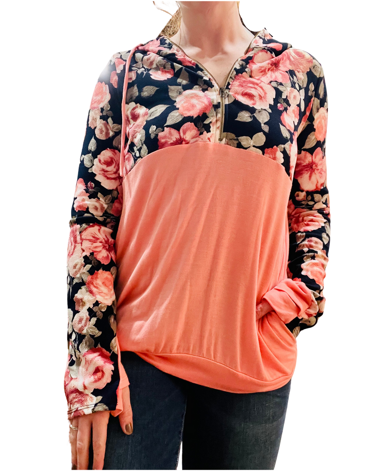 Floral Half Zip