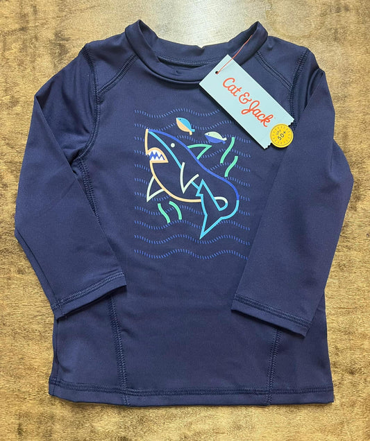 Baby Boys Rash Guard Swim Top Shark Cat & Jack