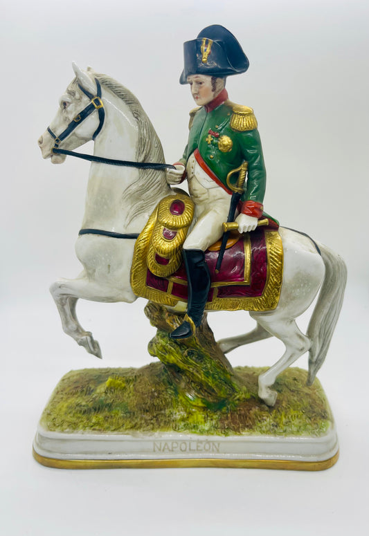 Scheibe-Alsbach Hand Painted Porcelain Figurine NAPOLEON Soldier Horse by Kister Porzellan