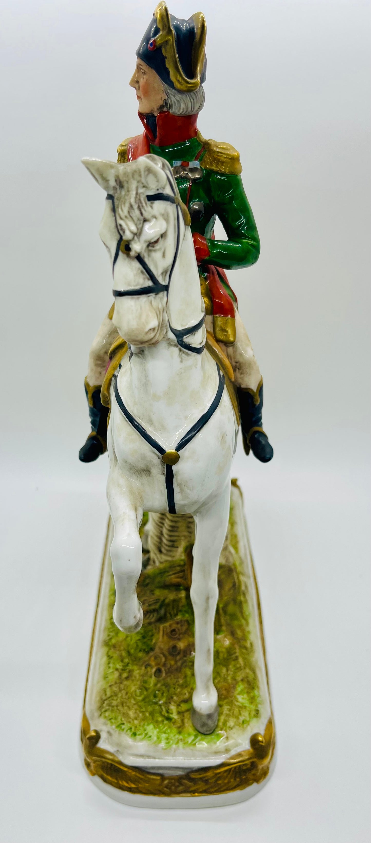 Scheibe-Alsbach Hand Painted Porcelain Figurine BESSIERES Soldier Horse by Kister Porzellan