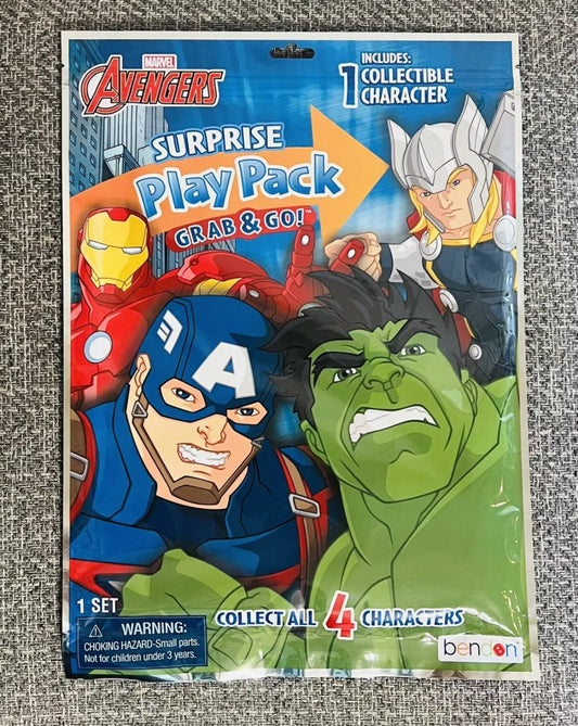 Grab and Go Surprise Play Pack - MARVEL Avengers Hulk, Thor, Captain America & Iron Man