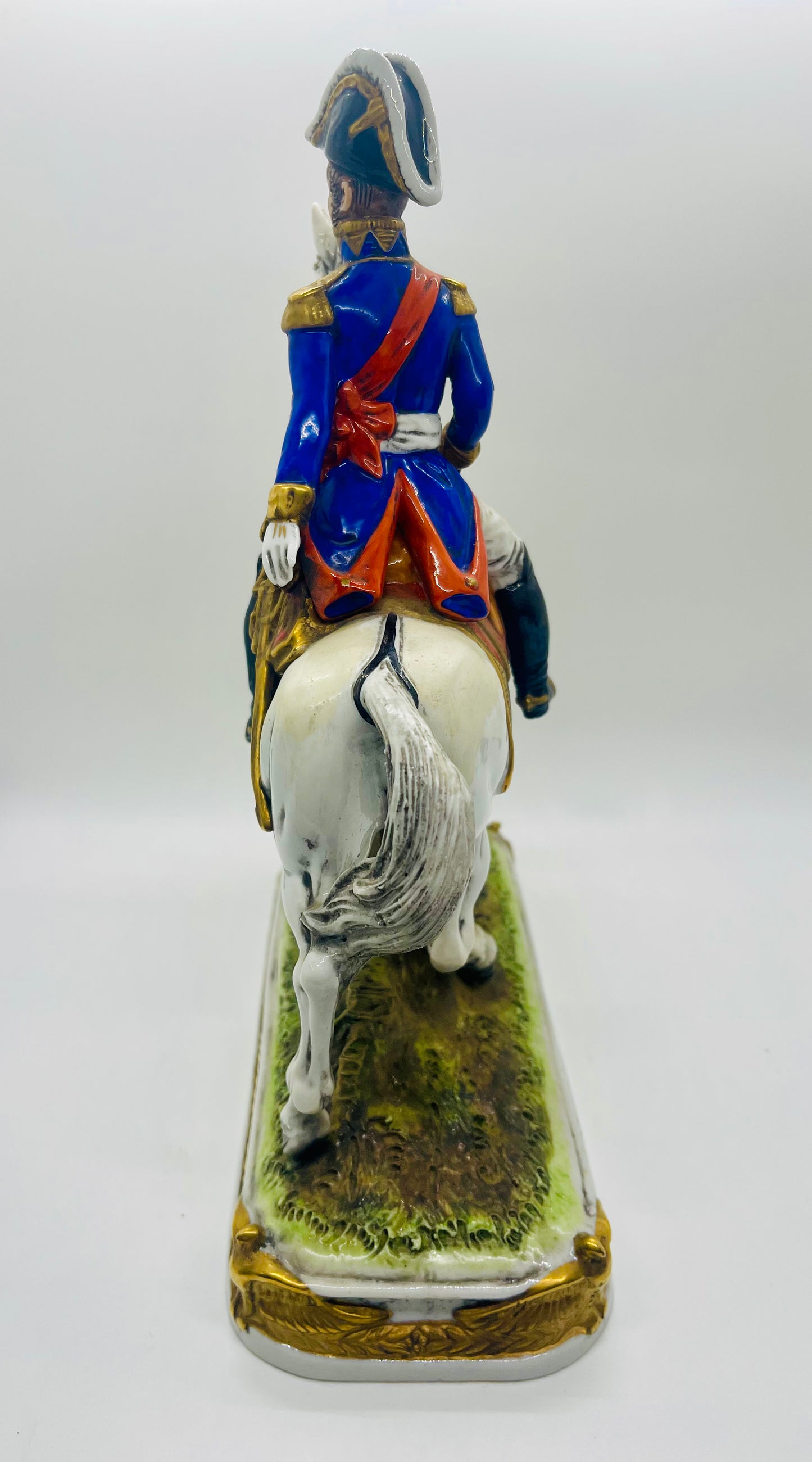 Scheibe-Alsbach Hand Painted Porcelain Napoleon Soldier Horse Figurine BERTRAND by Kister Porzellan