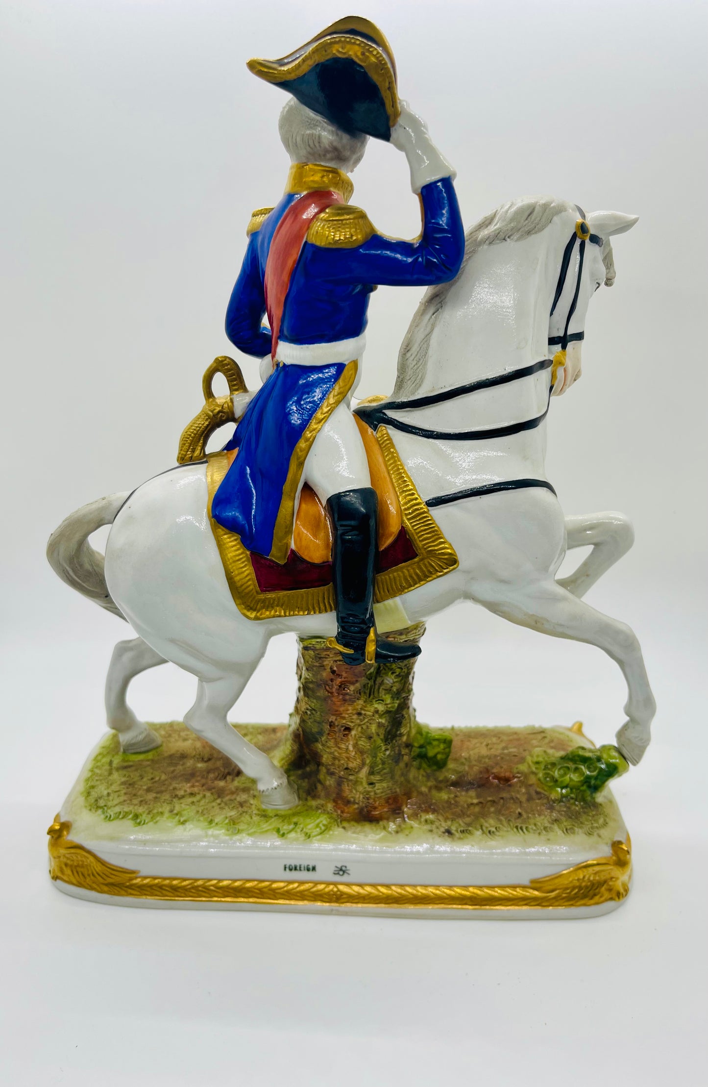 Scheibe-Alsbach Hand Painted Porcelain Figurine DAVOUST Soldier Horse by Kister Porzellan