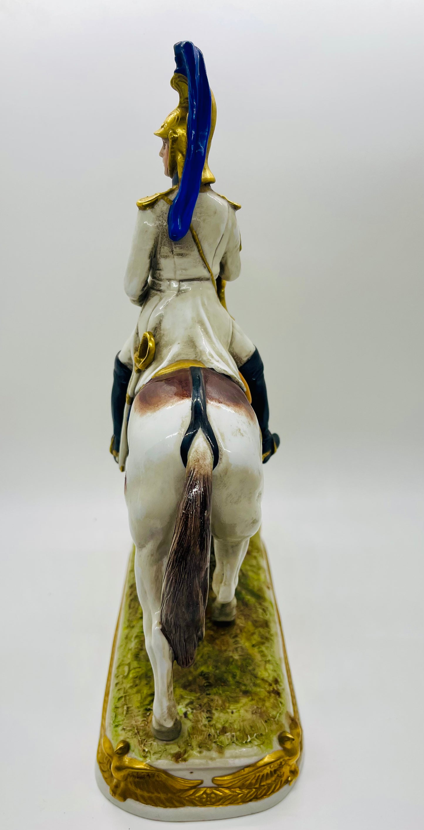 Scheibe-Alsbach Hand Painted Porcelain Figurine CARDE IMPERIALE Soldier Horse by Kister Porzellan