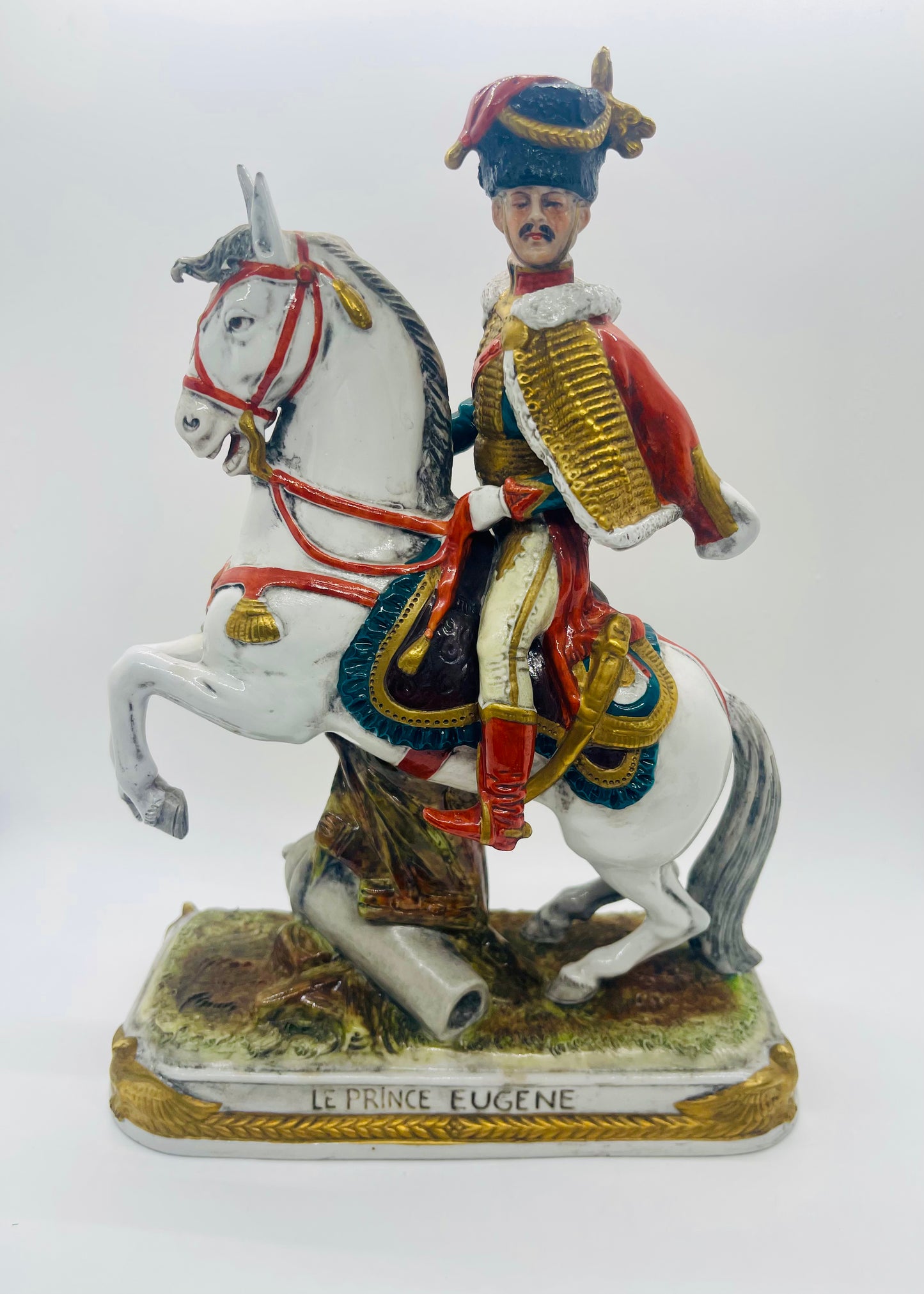 Scheibe-Alsbach Hand Painted Porcelain Napoleon Figurine LE PRINCE EUGENE by Kister Porzellan