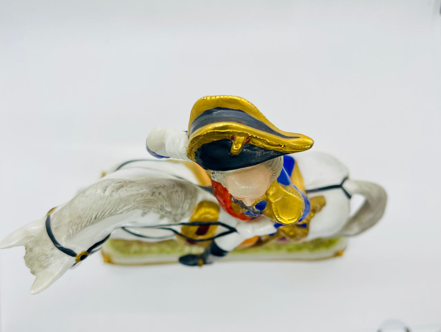 Scheibe-Alsbach Hand Painted Porcelain Figurine DAVOUST Soldier Horse by Kister Porzellan