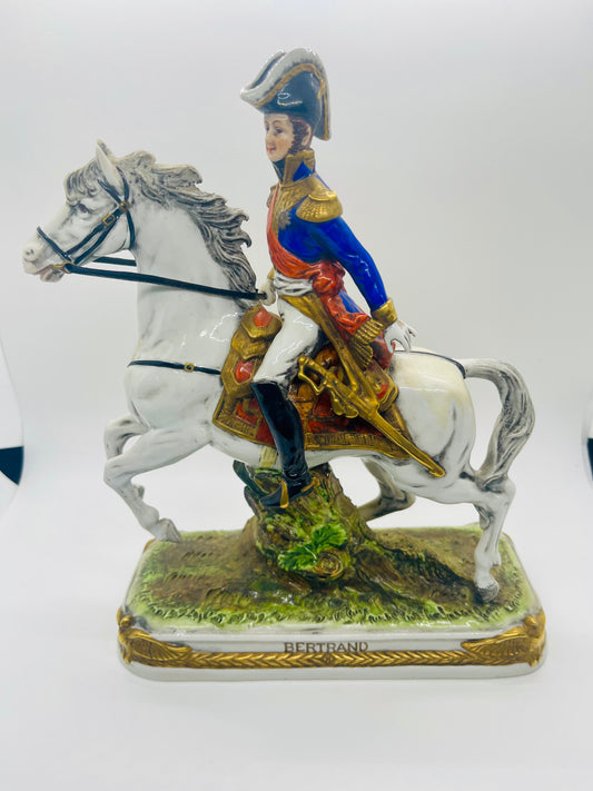 Scheibe-Alsbach Hand Painted Porcelain Napoleon Soldier Horse Figurine BERTRAND by Kister Porzellan