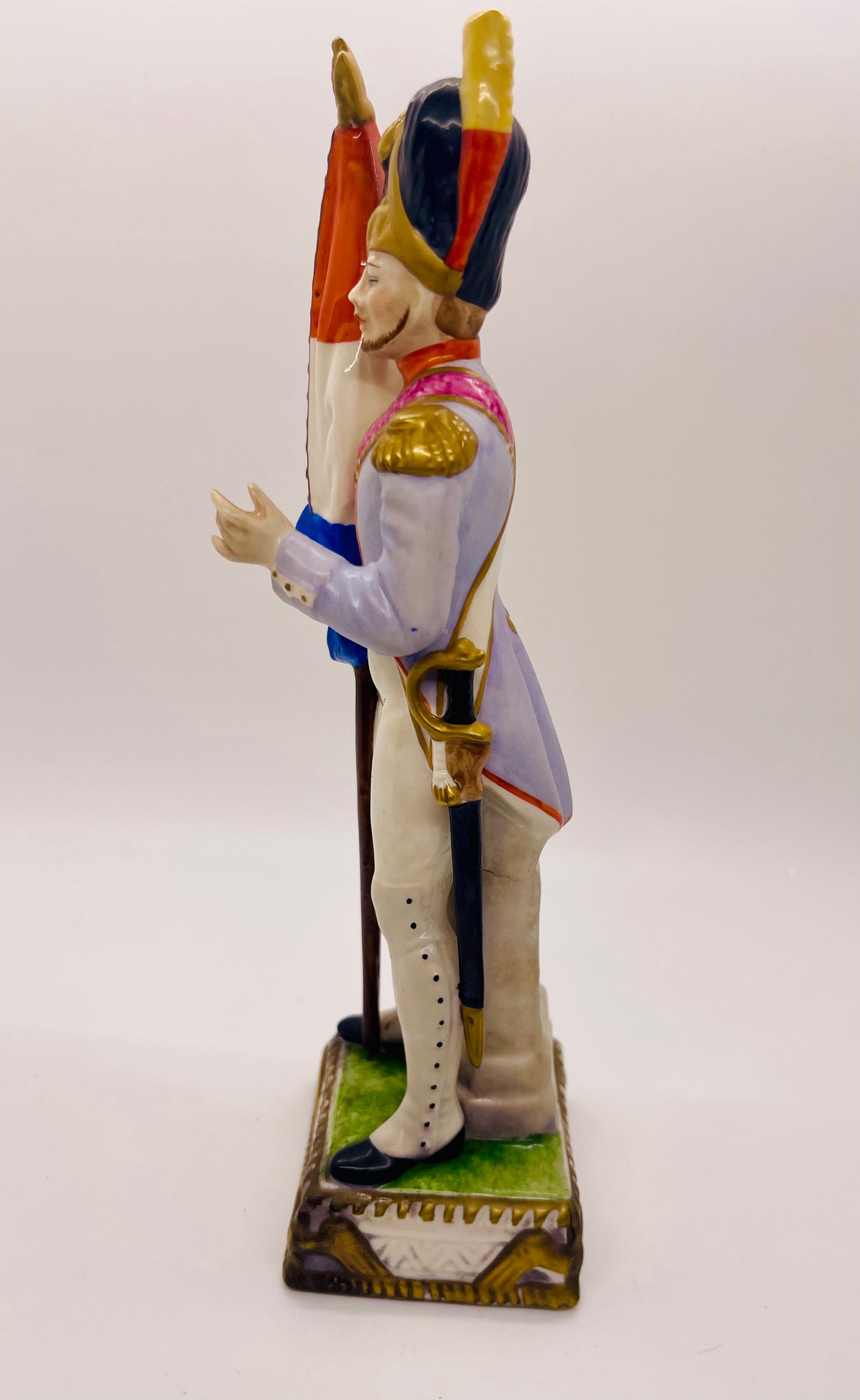 Uffrecht Co Hand Painted Porcelain Capodimonte Napoleonic Soldier Figurine Vintage German Collectible