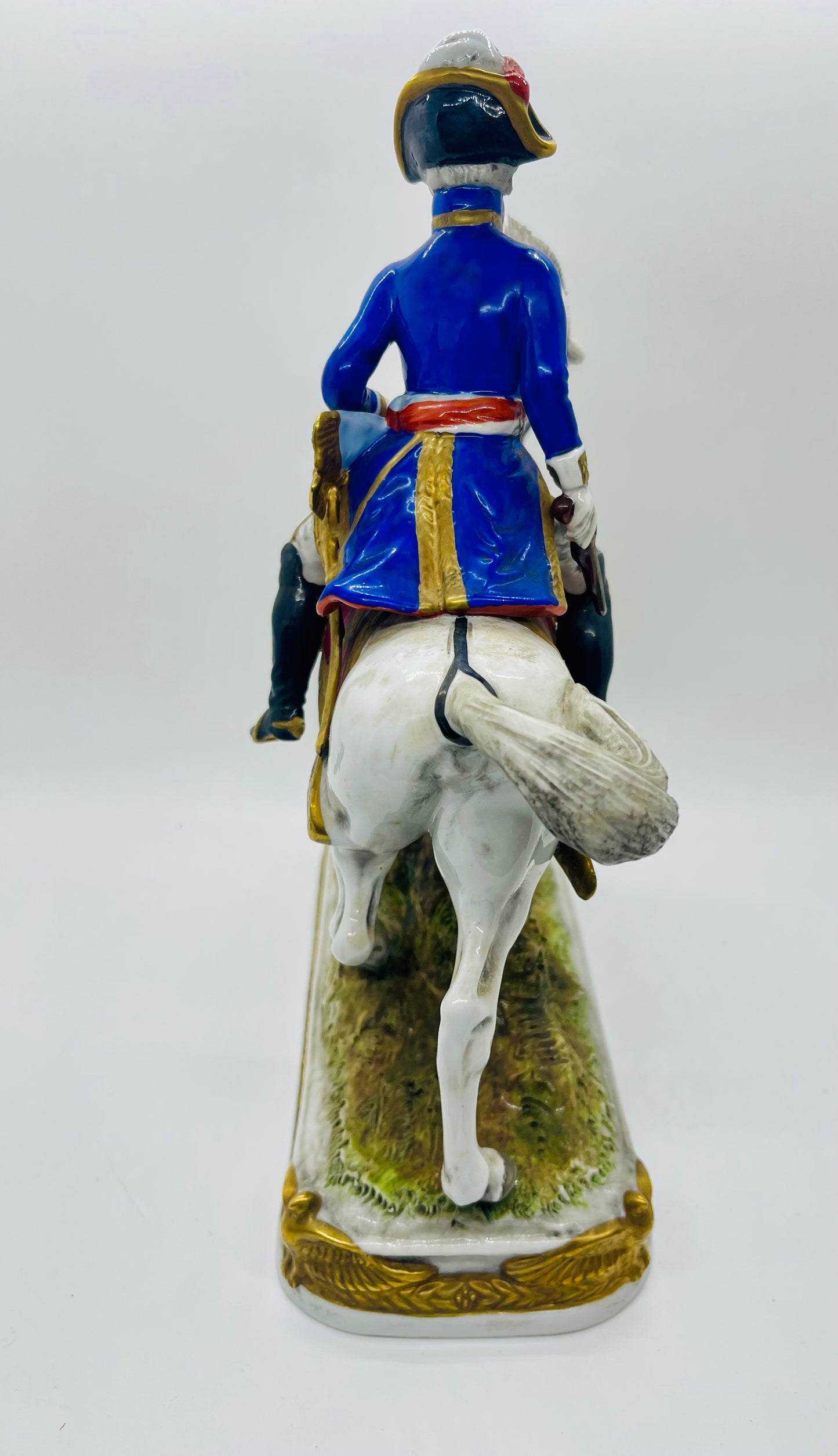 Scheibe-Alsbach Hand Painted Porcelain Figurine KELLERMANN Soldier Horse by Kister Porzellan