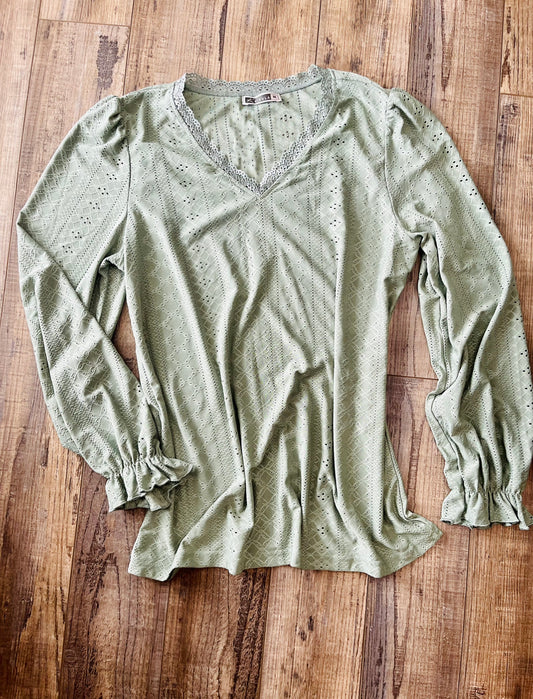 Sage Lace Blouse