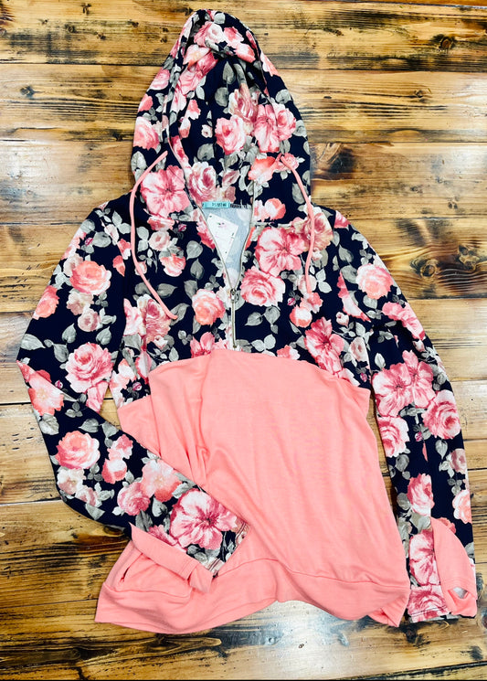 Floral Half Zip