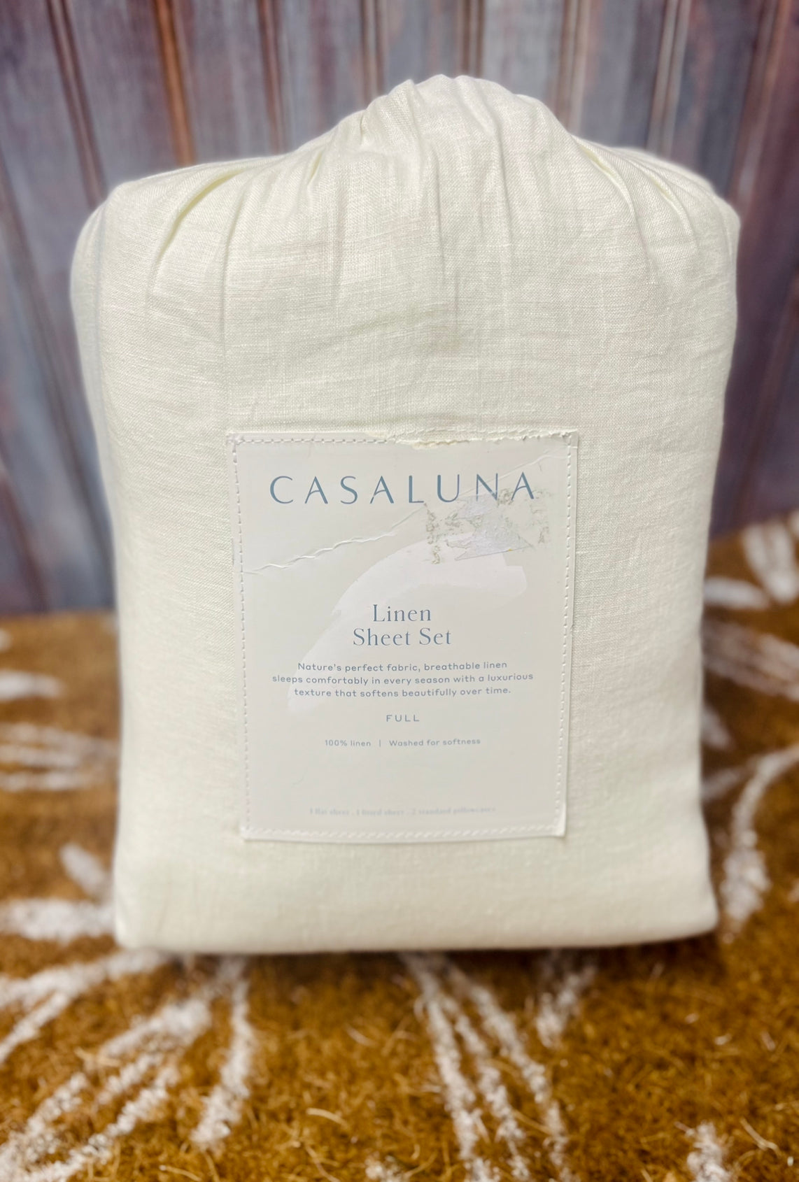 CASALUNA Linen Sheet Set FULL Size