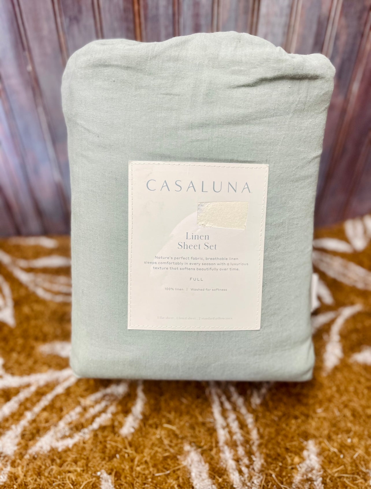 CASALUNA Linen Sheet Set FULL Size