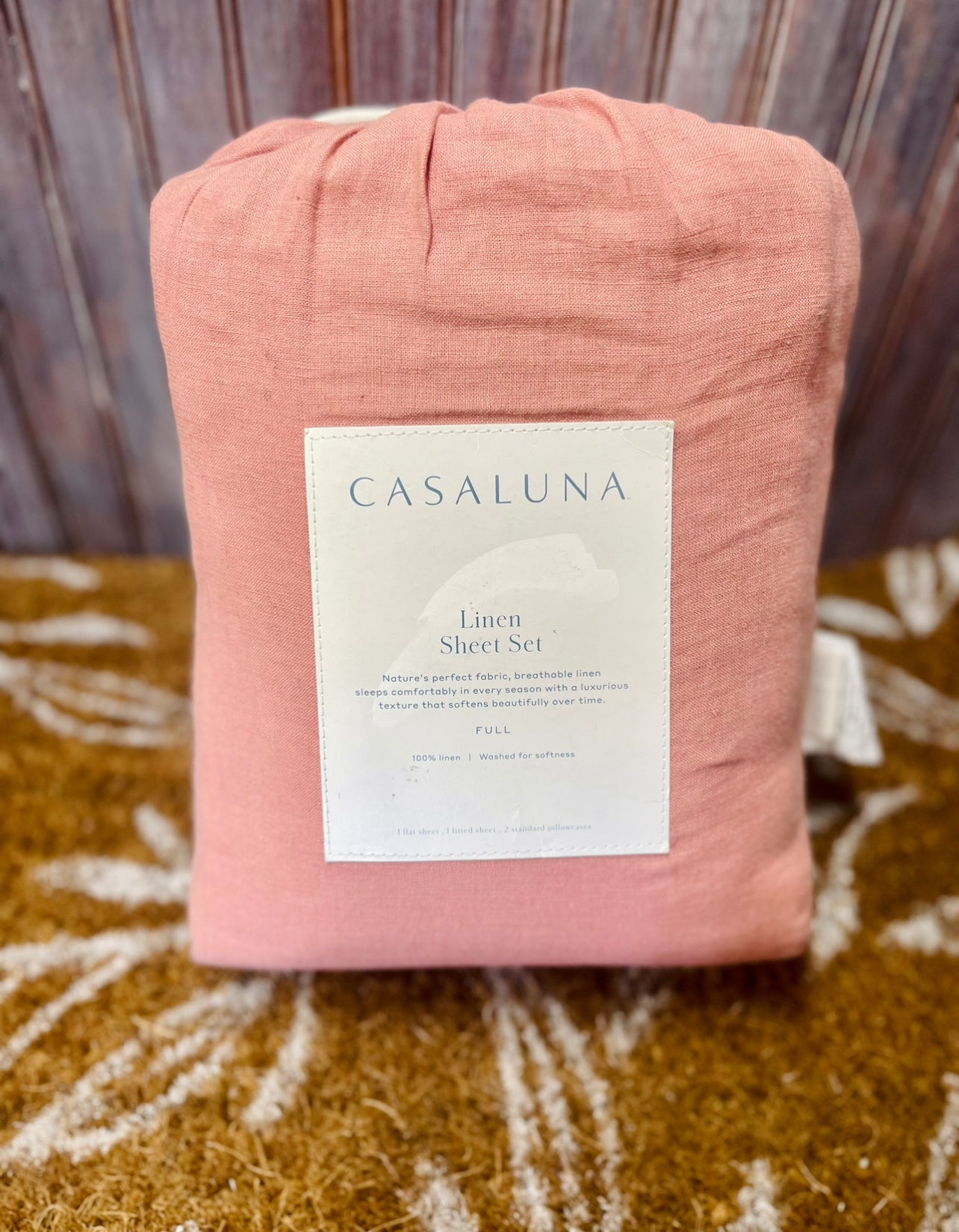 CASALUNA Linen Sheet Set FULL Size